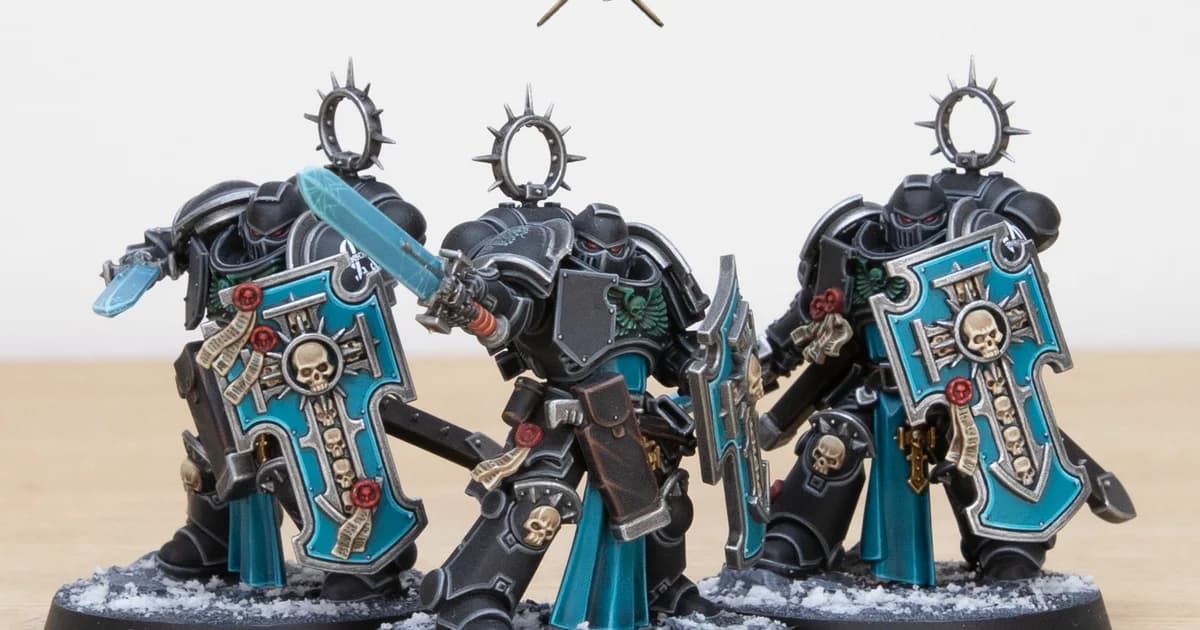 Siege Studios Paints Alpha Legion Bladeguard Veterans for Client Commission