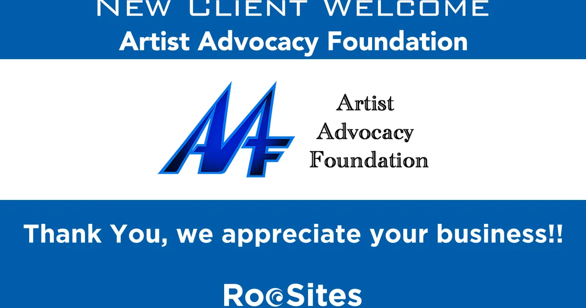 RooSites Lands Artist Advocacy Foundation for Website Design